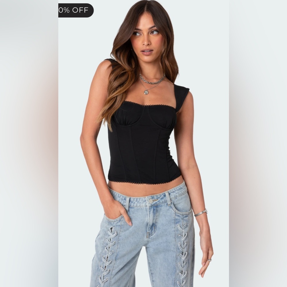 Black Edikted Corset Top